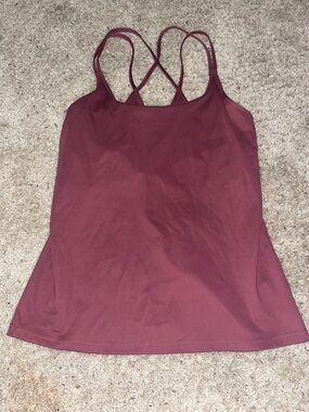 Athletic tank top with built in bra